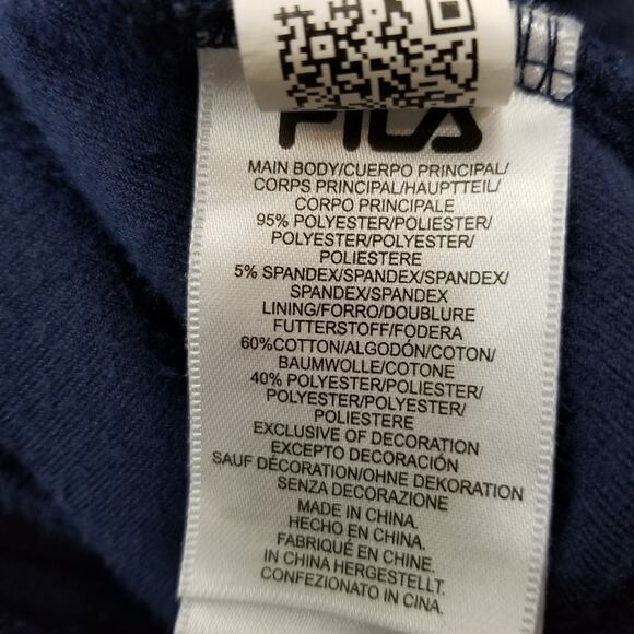 Fila Women's Navy Blue Velour Hoodie Track Jacket Size S Small - Picture 6 of 6